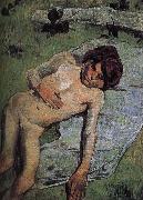 Paul Gauguin Brittany nude juvenile Germany oil painting artist
